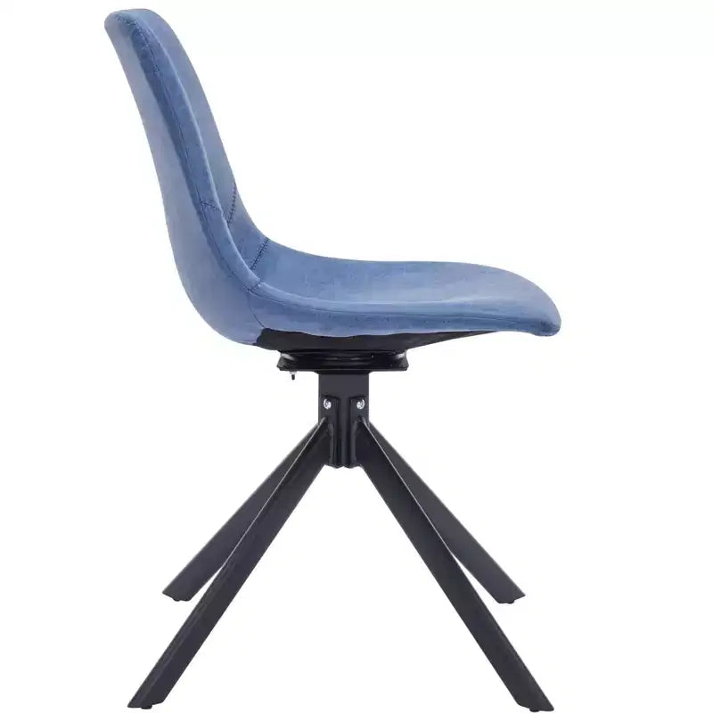 Chaise de salle à manger en cuir LeisureMod avec pivotement à 360 degrés et pieds en fer thermolaqué