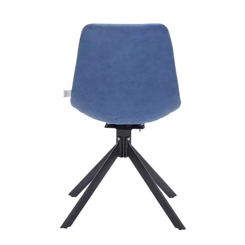 Chaise de salle à manger en cuir LeisureMod avec pivotement à 360 degrés et pieds en fer thermolaqué