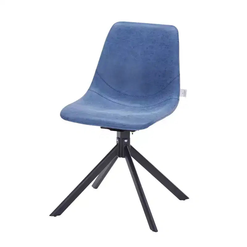 Chaise de salle à manger en cuir LeisureMod avec pivotement à 360 degrés et pieds en fer thermolaqué