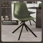 Chaise de salle à manger en cuir LeisureMod avec pivotement à 360 degrés et pieds en fer thermolaqué