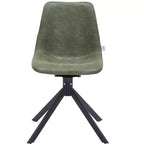 Chaise de salle à manger en cuir LeisureMod avec pivotement à 360 degrés et pieds en fer thermolaqué