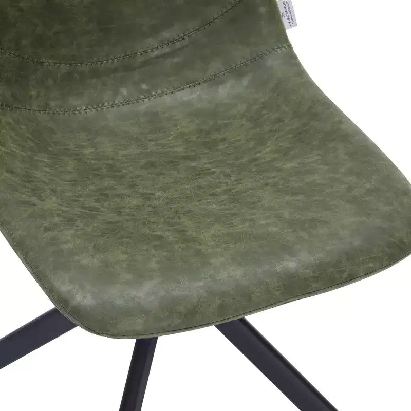 Chaise de salle à manger en cuir LeisureMod avec pivotement à 360 degrés et pieds en fer thermolaqué