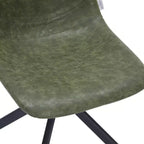 Chaise de salle à manger en cuir LeisureMod avec pivotement à 360 degrés et pieds en fer thermolaqué