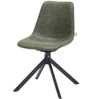 Chaise de salle à manger en cuir LeisureMod avec pivotement à 360 degrés et pieds en fer thermolaqué