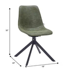 Chaise de salle à manger en cuir LeisureMod avec pivotement à 360 degrés et pieds en fer thermolaqué