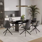 Chaise de salle à manger en cuir LeisureMod avec pivotement à 360 degrés et pieds en fer thermolaqué