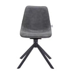 Chaise de salle à manger en cuir LeisureMod avec pivotement à 360 degrés et pieds en fer thermolaqué