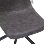 Chaise de salle à manger en cuir LeisureMod avec pivotement à 360 degrés et pieds en fer thermolaqué