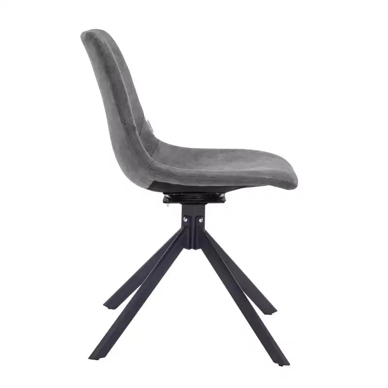 Chaise de salle à manger en cuir LeisureMod avec pivotement à 360 degrés et pieds en fer thermolaqué