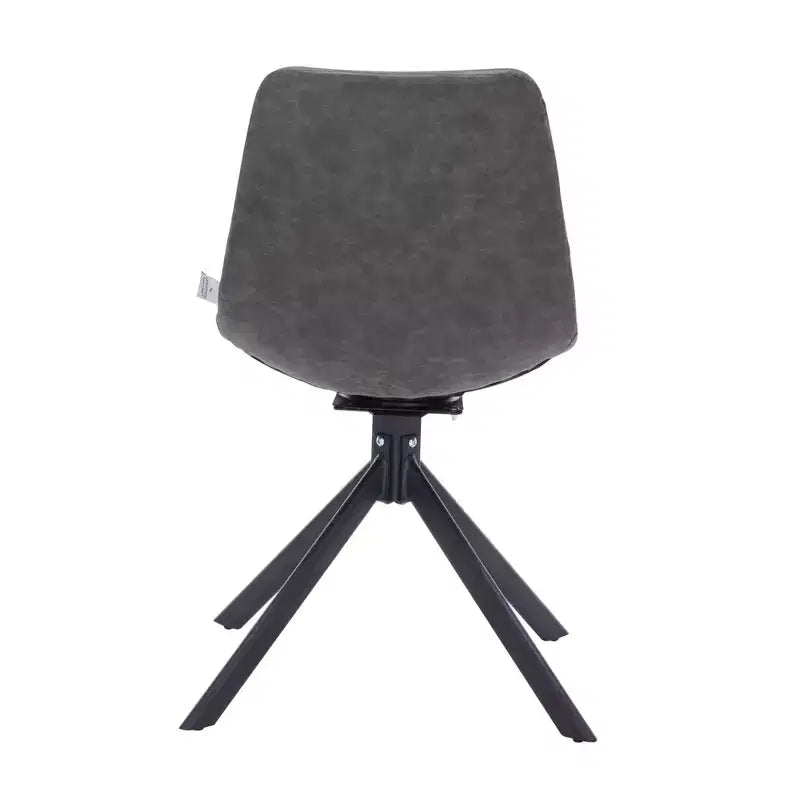 Chaise de salle à manger en cuir LeisureMod avec pivotement à 360 degrés et pieds en fer thermolaqué