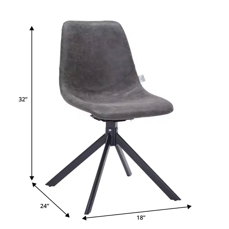 Chaise de salle à manger en cuir LeisureMod avec pivotement à 360 degrés et pieds en fer thermolaqué