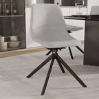 Chaise de salle à manger en cuir LeisureMod avec pivotement à 360 degrés et pieds en fer thermolaqué