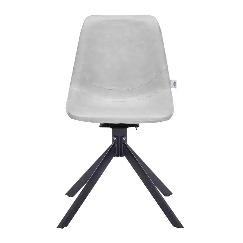 Chaise de salle à manger en cuir LeisureMod avec pivotement à 360 degrés et pieds en fer thermolaqué