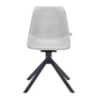 Chaise de salle à manger en cuir LeisureMod avec pivotement à 360 degrés et pieds en fer thermolaqué