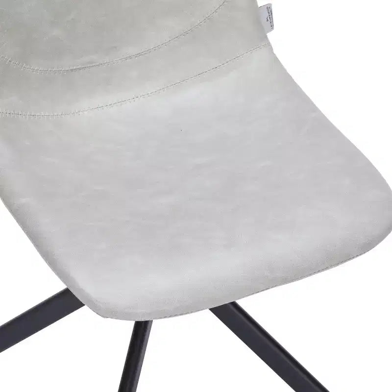 Chaise de salle à manger en cuir LeisureMod avec pivotement à 360 degrés et pieds en fer thermolaqué