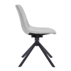 Chaise de salle à manger en cuir LeisureMod avec pivotement à 360 degrés et pieds en fer thermolaqué