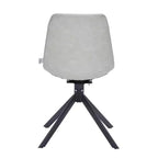 Chaise de salle à manger en cuir LeisureMod avec pivotement à 360 degrés et pieds en fer thermolaqué