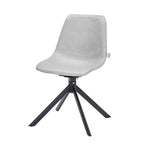 Chaise de salle à manger en cuir LeisureMod avec pivotement à 360 degrés et pieds en fer thermolaqué