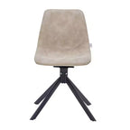 Chaise de salle à manger en cuir LeisureMod avec pivotement à 360 degrés et pieds en fer thermolaqué
