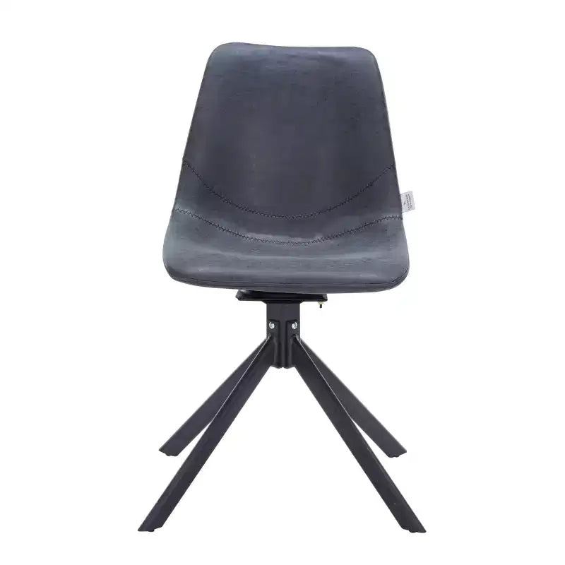Chaise de salle à manger en cuir LeisureMod avec pivotement à 360 degrés et pieds en fer thermolaqué