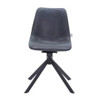 Chaise de salle à manger en cuir LeisureMod avec pivotement à 360 degrés et pieds en fer thermolaqué