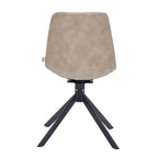 Chaise de salle à manger en cuir LeisureMod avec pivotement à 360 degrés et pieds en fer thermolaqué