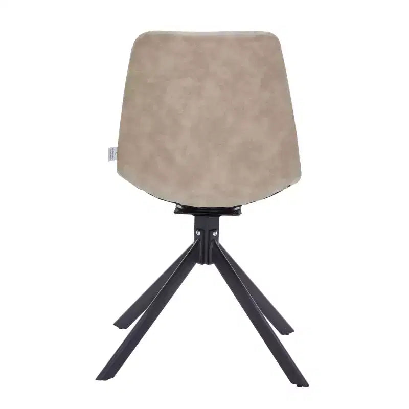 Chaise de salle à manger en cuir LeisureMod avec pivotement à 360 degrés et pieds en fer thermolaqué