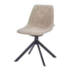 Chaise de salle à manger en cuir LeisureMod avec pivotement à 360 degrés et pieds en fer thermolaqué
