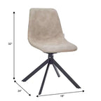 Chaise de salle à manger en cuir LeisureMod avec pivotement à 360 degrés et pieds en fer thermolaqué