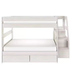 Letto a Castello Moderno Stile Fattoria una Piazza e Mezza con Scalinata e Cassetti Contenitore