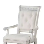 Set di 2 sedie da pranzo Royal Hampton, in legno massello, con tessuto capitonné avorio