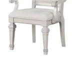 Set di 2 sedie da pranzo Royal Hampton, in legno massello, con tessuto capitonné avorio