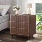 COZONY Tables de chevet modernes (lot de 2), tables d'appoint cannelées avec plateau en faux marbre et 3 tiroirs pour chambre et salon