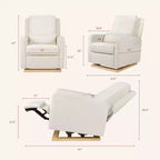 Fauteuil inclinable et planeur électronique Babyletto Sigi avec port USB | Base en bois clair