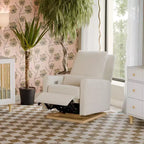 Fauteuil inclinable et planeur électronique Babyletto Sigi avec port USB | Base en bois clair