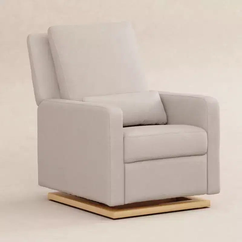 Fauteuil inclinable et planeur électronique Babyletto Sigi avec port USB | Base en bois clair