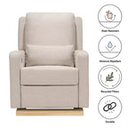 Fauteuil inclinable et planeur électronique Babyletto Sigi avec port USB | Base en bois clair