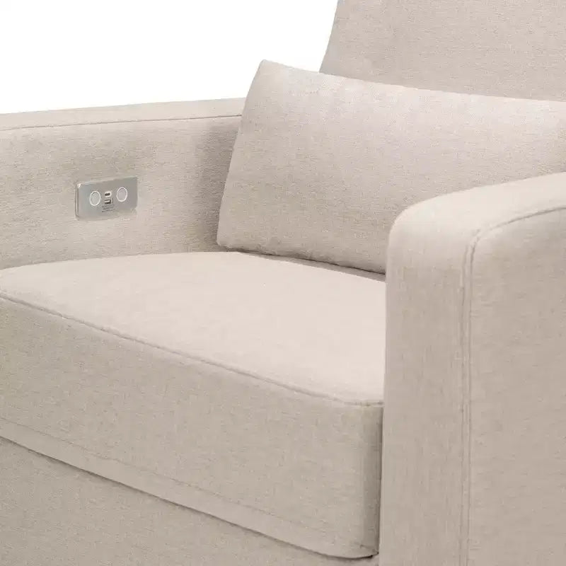 Fauteuil inclinable et planeur électronique Babyletto Sigi avec port USB | Base en bois clair