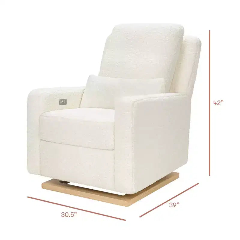 Fauteuil inclinable et planeur électronique Babyletto Sigi avec port USB | Base en bois clair