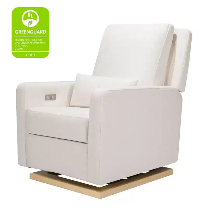 Fauteuil inclinable et planeur électronique Babyletto Sigi avec port USB | Base en bois clair