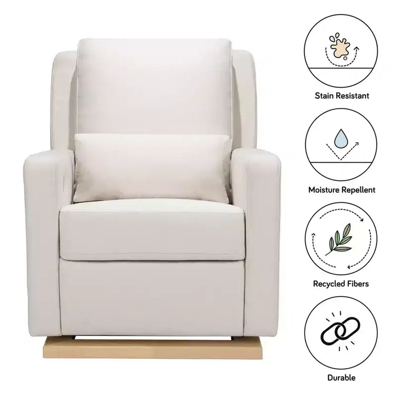 Fauteuil inclinable et planeur électronique Babyletto Sigi avec port USB | Base en bois clair