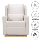 Fauteuil inclinable et planeur électronique Babyletto Sigi avec port USB | Base en bois clair