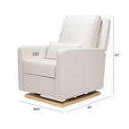 Fauteuil inclinable et planeur électronique Babyletto Sigi avec port USB | Base en bois clair