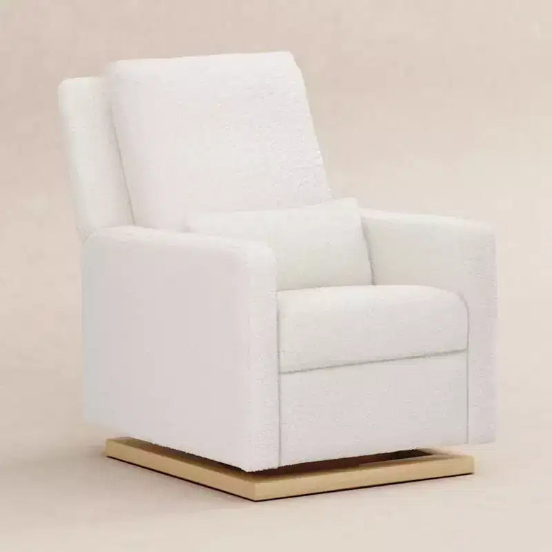 Fauteuil inclinable et planeur électronique Babyletto Sigi avec port USB | Base en bois clair