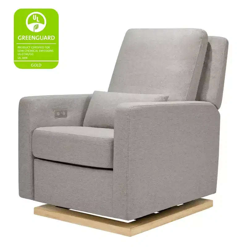 Fauteuil inclinable et planeur électronique Babyletto Sigi avec port USB | Base en bois clair