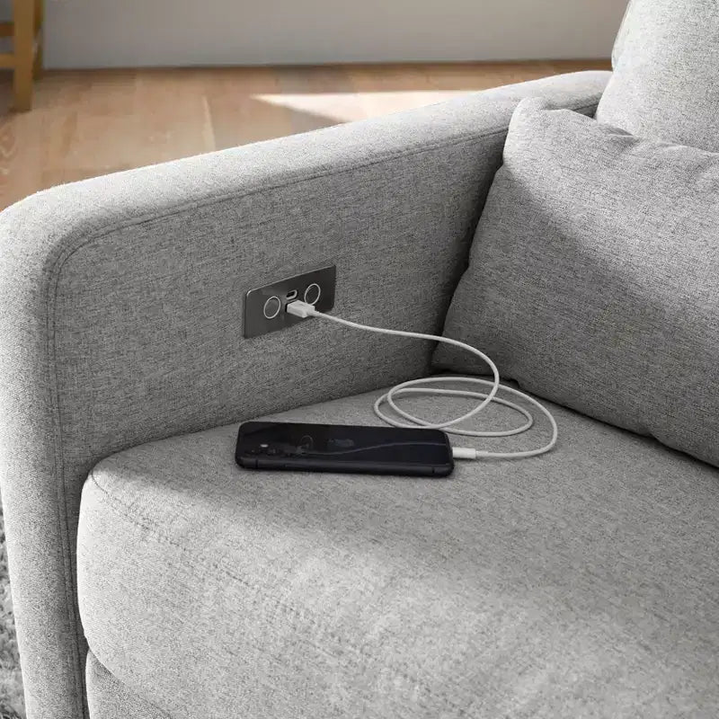 Fauteuil inclinable et planeur électronique Babyletto Sigi avec port USB | Base en bois clair