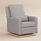 Fauteuil inclinable et planeur électronique Babyletto Sigi avec port USB | Base en bois clair