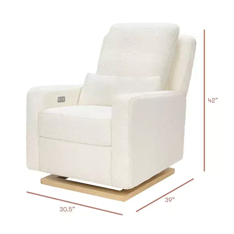 Fauteuil inclinable et planeur électronique Babyletto Sigi avec port USB | Base en bois clair