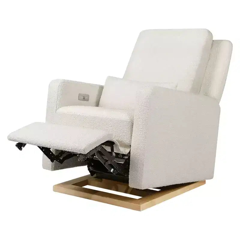 Babyletto Sigi Electronic Recliner and Glider with USB Port | Light Wood Base