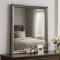 Royal Hampton Dresser Mirror, Dark Gray, Square 38 Inch Solid Wood Frame
